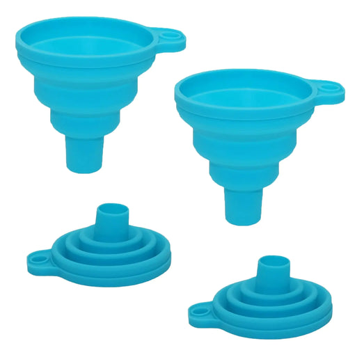 Funnels for Filling Bottles Set of 2 Food Grade Silicone Funnel for Kitchen Use. Small Collapsible Funnel Bottle Funnel for Water Liquid Protein Powder Transfer.